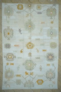 9x14 Oushak Pattern Shining White Hemp Rug. 282,440