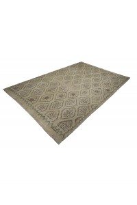 Beige Cotton Kilim Rug 6x9 Feet 172,268 - Turkish Kilim Rug  $i