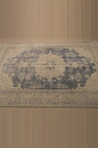 Beige Navy Blue Oushak Rug 7x10 Feet 209,313 - Oushak Rug  $i