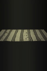 Black And White Hemp Kilim Rug 3x10 Feet  101,303 - Turkish Rug Runner  $i