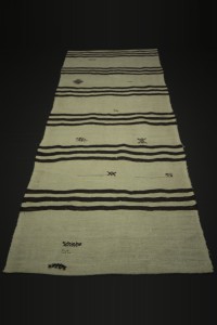 Black And White Hemp Kilim Rug Runner 3.3x8 Feet 100,255 - Turkish Rug Runner  $i