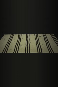 Black And White Hemp Kilim Rug Runner 3.3x8 Feet 100,255 - Turkish Rug Runner  $i