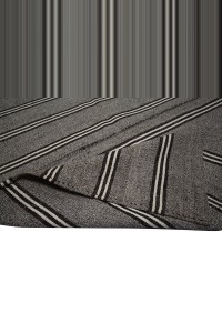 Black And White Striped Turkish gray Kilim rug  7x9 Feet 210,264 - Grey Turkish Rug  $i