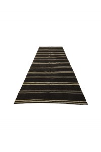 Black And White Turkish Kilim Rug 5x11 Feet  145,340 - Goat Hair Rug  $i