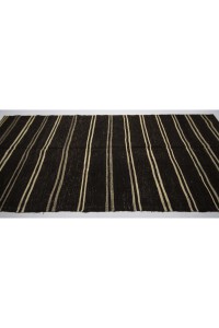 Black And White Turkish Kilim Rug 5x11 Feet  145,340 - Goat Hair Rug  $i