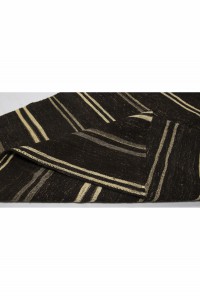 Black And White Turkish Kilim Rug 5x11 Feet  145,340 - Goat Hair Rug  $i