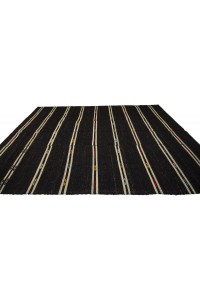 Black And White Turkish Kilim Rug 7x10 Feet  205,320 - Goat Hair Rug  $i