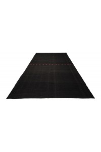 Black Turkish Kilim Rug 7x11 Feet  207,320 - Goat Hair Rug  $i