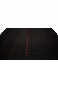 Black Turkish Kilim Rug 7x11 Feet  207,320 - Goat Hair Rug  $i