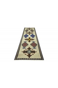 Blue Brown Kilim Rug Runner 4x11 Feet 110,340 - Turkish Rug Runner  $i