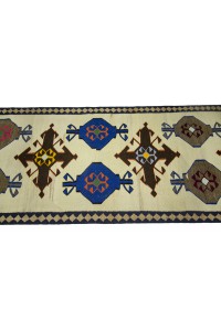 Blue Brown Kilim Rug Runner 4x11 Feet 110,340 - Turkish Rug Runner  $i