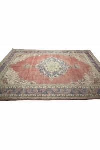 Blue Red Turkish Carpet Rug 7x11 200,325 - Oushak Rug  $i