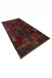 Blue Red Turkish Kilim Rug 5x8 Feet 145,260 - Turkish Kilim Rug  $i