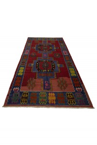 Blue Red Turkish Kilim Rug 5x8 Feet 145,260 - Turkish Kilim Rug  $i