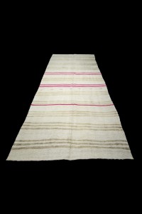 Bright Pink Striped White Hemp Rug 5x13 Feet 162,392 - Turkish Hemp Rug  $i