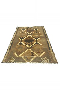 Brown and Black Kilim Rug 3x4 Feet 88,130 - Turkish Kilim Rug  $i