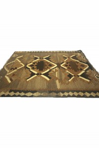 Brown and Black Kilim Rug 3x4 Feet 88,130 - Turkish Kilim Rug  $i