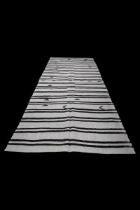 Brown Striped White Hemp Rug 5x12 Feet 155,350 - Turkish Hemp Rug  $i