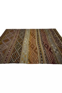 Colourful Embrodiery Turkish Kilim Rug 6x9 Feet 188,269 - Turkish Kilim Rug  $i