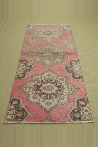 Colourful Short Oushak Runner Rug 3x7 Feet 81,213 - Turkish Rug Runner  $i