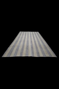 Cream Striped Gray Turkish Kilim Rug 8x10 Feet  228,310 - Grey Turkish Rug  $i