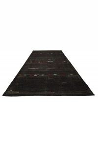 Dark Brown Flat Weave Turkish Kilim Rug 7x11 Feet  221,348 - Goat Hair Rug  $i