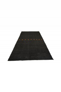 Dark Brown Goat Hair Woven Turkish Kilim Rug 6x10 Feet  178,308 - Goat Hair Rug  $i