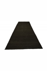 Dark Brown Organic Goat Hair Woven Kilim Rug 6x13 Feet 177,405 - Goat Hair Rug  $i