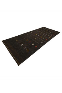 Dark Brown Turkish Kilim Rug 5x12 Feet  154,357 - Goat Hair Rug  $i