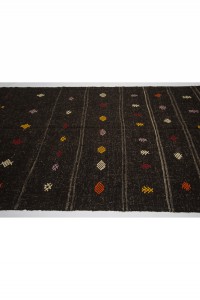 Dark Brown Turkish Kilim Rug 5x12 Feet  154,357 - Goat Hair Rug  $i