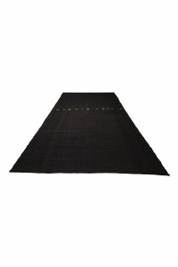 Dark Brown Turkish Kilim Rug 7x10 Feet  204,316 - Goat Hair Rug  $i