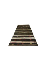 Dark Brown White Turkish Kilim Rug 5x10 Feet  154,310 - Goat Hair Rug  $i