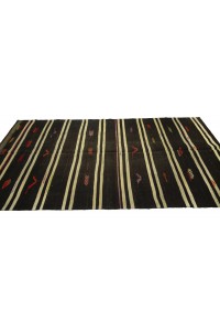 Dark Brown White Turkish Kilim Rug 5x10 Feet  154,310 - Goat Hair Rug  $i