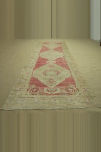 Geometric Oushak Runner Rug 4x11 Feet 103,333 - Turkish Rug Runner  $i