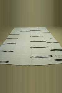 Goat Hair Stripes on Hemp Rug 7x10 Feet 220,300 - Turkish Hemp Rug  $i