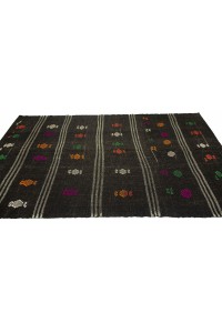 Goat Hair Woven Black White Turkish Kilim Rug,5x10 Feet  161,292 - Goat Hair Rug  $i