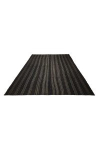 Gray And Black Turkish Kilim rug 7x9 Feet  208,262 - Goat Hair Rug  $i