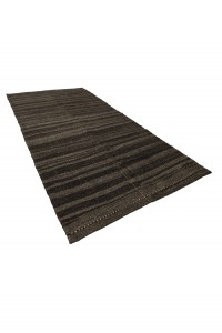 Gray And Brown Kilim Rug 6x11 Feet  177,332 - Goat Hair Rug  $i