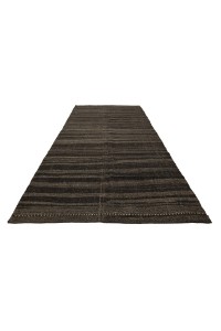 Gray And Brown Kilim Rug 6x11 Feet  177,332 - Goat Hair Rug  $i