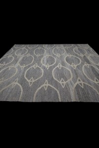 Gray And Off White Modern Kilim Rug 8x11 Feet 250,342 - Grey Turkish Rug  $i