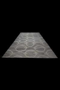 Gray And Off White Modern Kilim Rug 8x11 Feet 250,342 - Grey Turkish Rug  $i