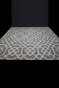 Gray And White Modern Pattern Turkish Kilim Rug 8x10 Feet  243,302 - Turkish Hemp Rug  $i