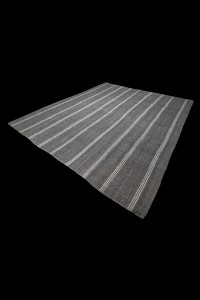 Gray And White Striped Kilim Rug 9x11 Feet 284,320 - Grey Turkish Rug  $i