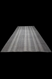 Gray And White Turkish Kilim Rug 9x13 Feet 270,392 - Grey Turkish Rug  $i