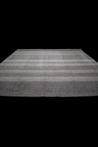 Gray And White Turkish Kilim Rug 9x13 Feet 270,392 - Grey Turkish Rug  $i