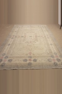 Gray Beige Vintage Oushak Rug 7x11 Feet  216,335 - Oushak Rug  $i