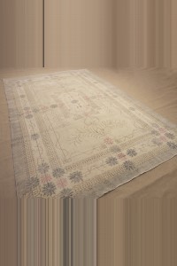 Gray Beige Vintage Oushak Rug 7x11 Feet  216,335 - Oushak Rug  $i