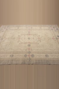 Gray Beige Vintage Oushak Rug 7x11 Feet  216,335 - Oushak Rug  $i