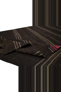 Gray Striped Dark Brown Turkish Kilim Rug 5x11 Feet  157,332 - Goat Hair Rug  $i