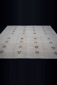 Grayish White Turkish Kilim Rug 7x10 Feet  205,302 - Grey Turkish Rug  $i